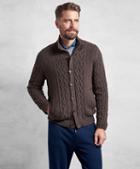 Brooks Brothers Golden Fleece 3-d Knit Cashmere Blend Full-zip Sweater With Lining