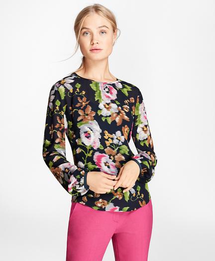 Brooks Brothers Floral-print Georgette Blouse
