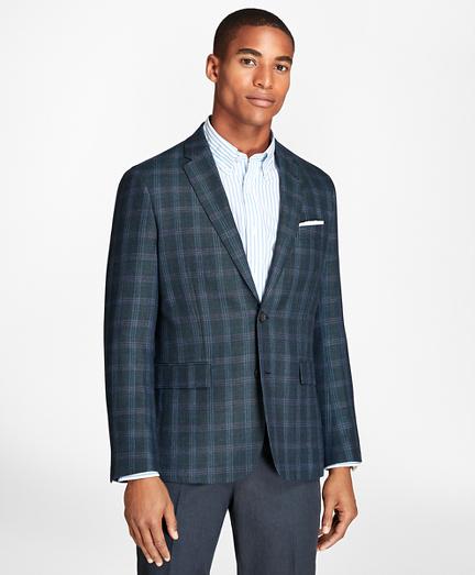 Brooks Brothers Windowpane Wool Linen Twill Sport Coat