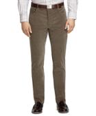 Brooks Brothers Plain-front Taupe Five-pocket Corduroy Trousers