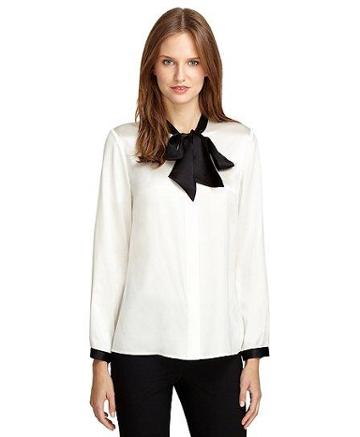 Brooks Brothers Silk Bow Blouse