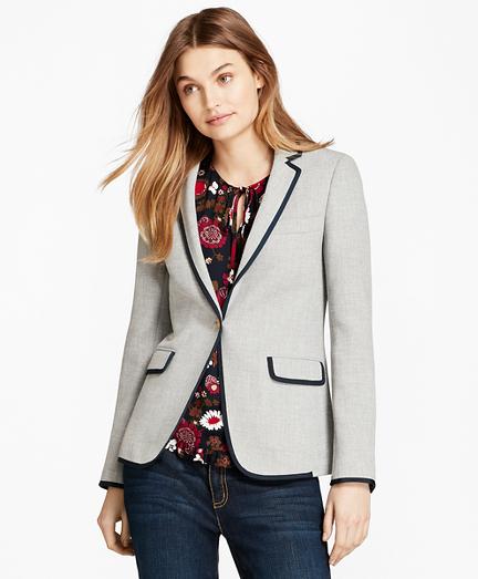 Brooks Brothers Grosgrain-tipped Honeycomb-weave Blazer