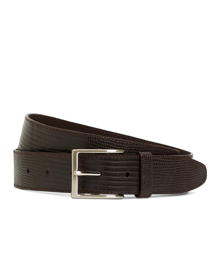Brooks Brothers Men's Matte Lizard Leather Belt
