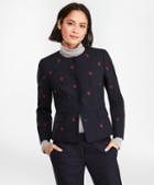 Brooks Brothers Rose-embroidered Hopsack Peplum Jacket