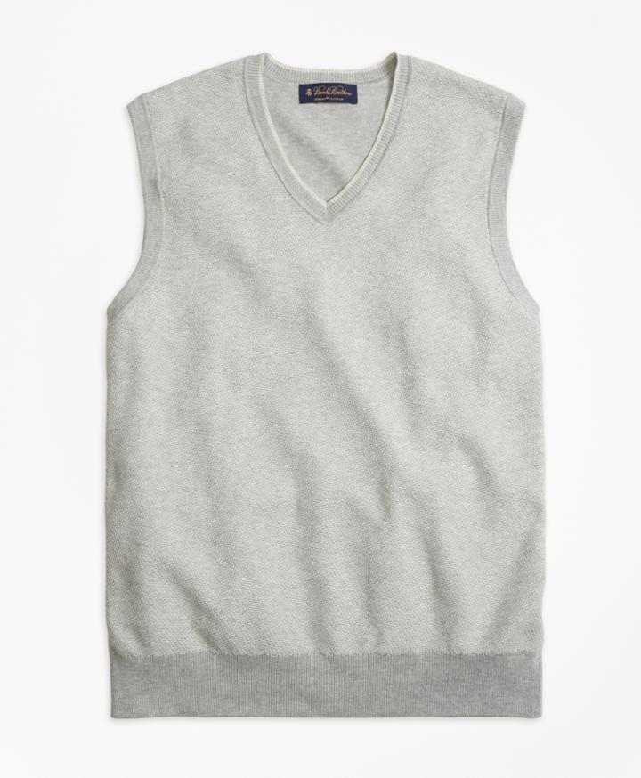 Brooks Brothers Men's Supima Cotton Twill Stitch Vest