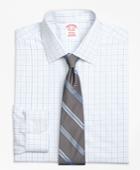 Brooks Brothers Men's Non-iron Regular Fit Hairline Overcheck Dress Shirt