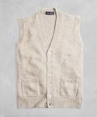 Brooks Brothers Golden Fleece 3-d Knit Marled Alpaca-blend Button Vest