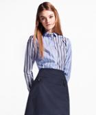 Brooks Brothers Non-iron Tailored-fit Striped Stretch-cotton Fun Shirt