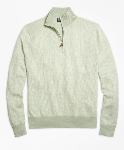 Brooks Brothers Herringbone Half-zip Sweater