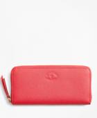 Brooks Brothers Women's Saffiano Leather Zip-around Wallet