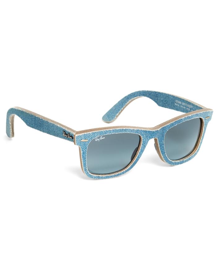 Brooks Brothers Men's Ray-ban Wayfarer Light-blue Denim Sunglasses