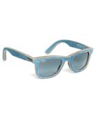 Brooks Brothers Men's Ray-ban Wayfarer Light-blue Denim Sunglasses