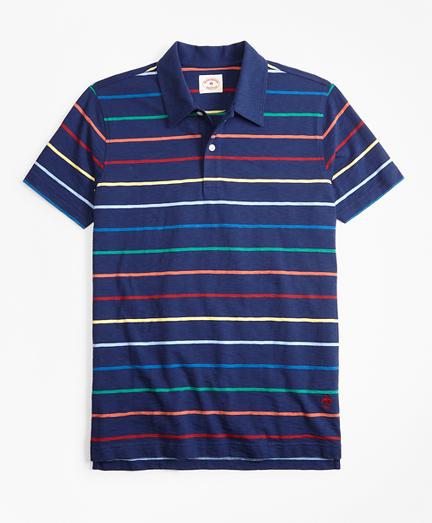 Brooks Brothers Multi-color Striped Jersey Polo Shirt