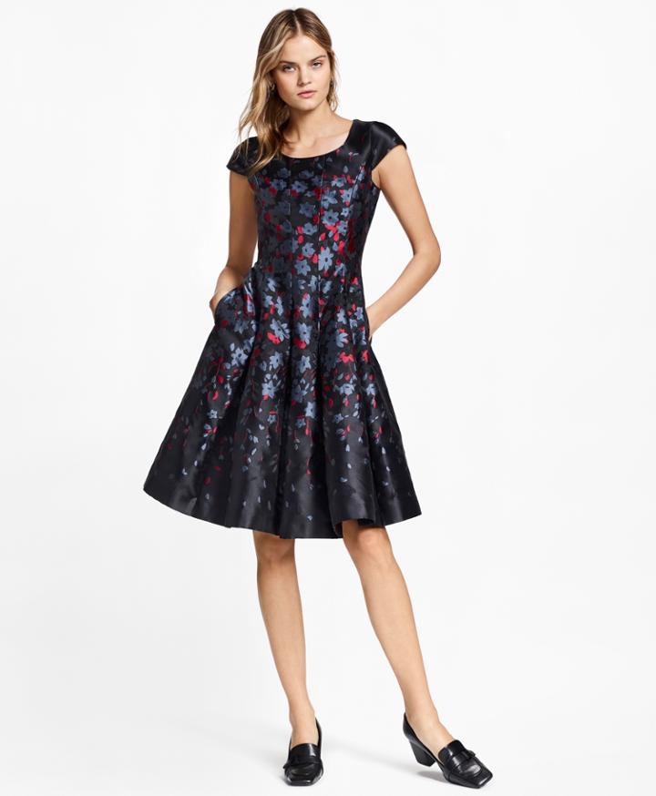 Brooks Brothers Women's Floral Jacquard Dress