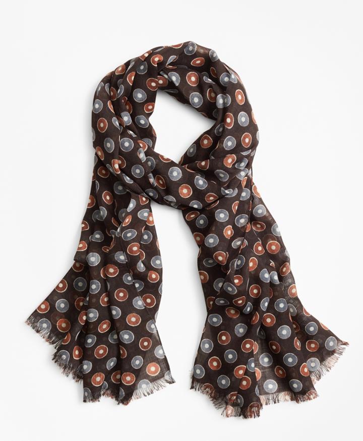 Brooks Brothers Men's Circle And Dot Wool Scarf