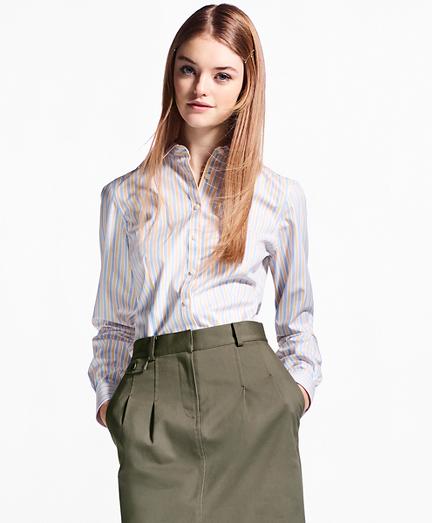 Brooks Brothers Non-iron Tailored-fit Striped Stretch-cotton Shirt