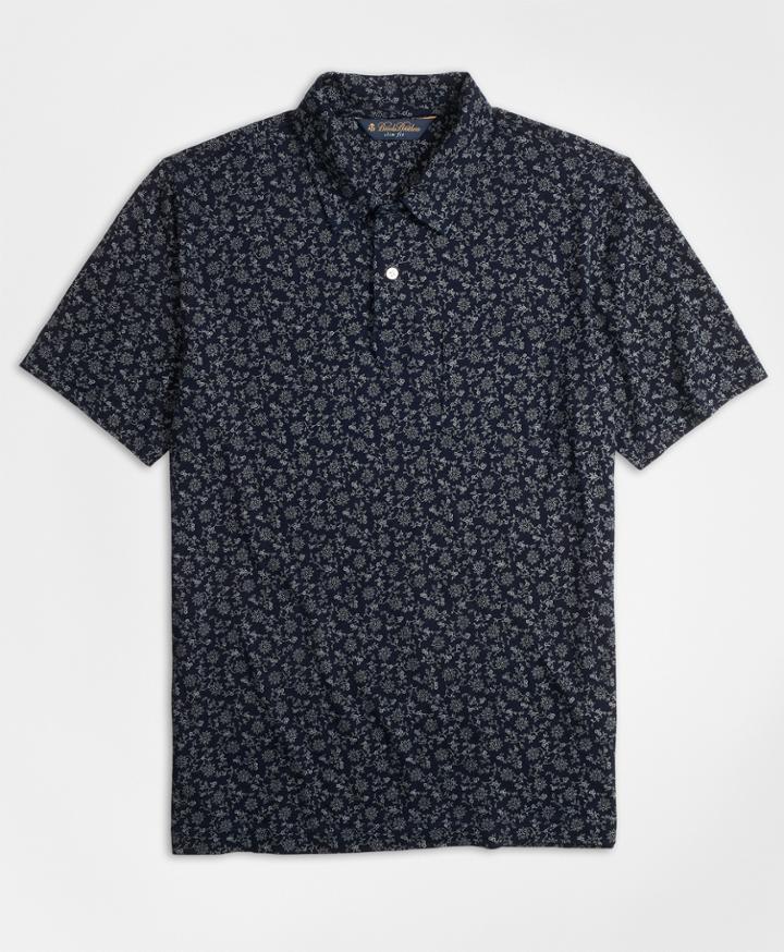 Brooks Brothers Men's Slim Fit Floral Indigo Polo Shirt