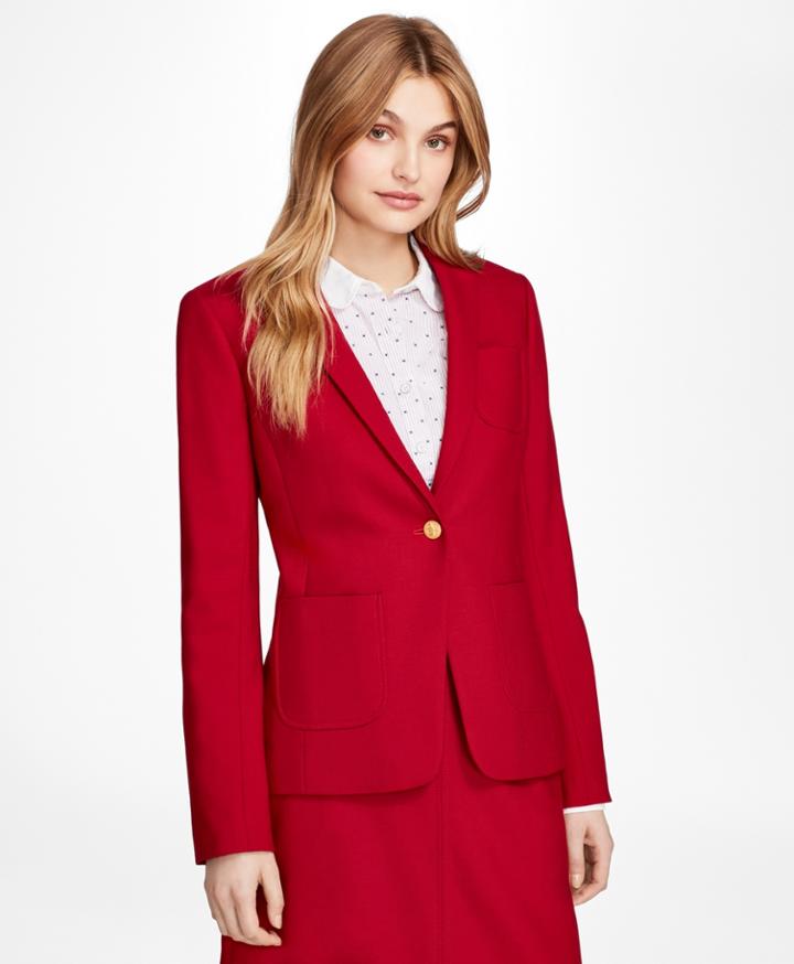 Brooks Brothers Women's Wool-blend Patch-pocket Blazer