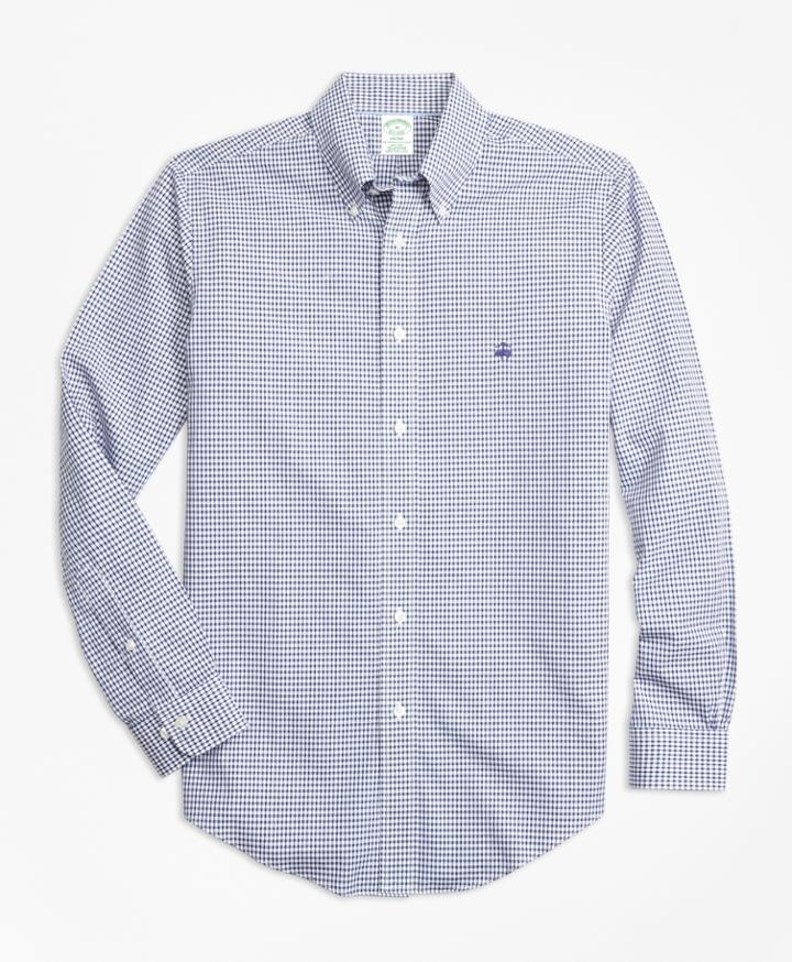 Brooks Brothers Men's Non-iron Milano Fit Dobby Check Sport Shirt