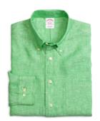 Brooks Brothers Men's Madison Fit Solid Linen Sport Shirt