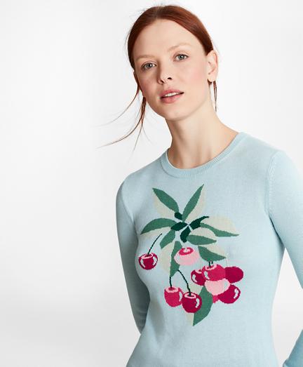 Brooks Brothers Cherry-patterned Silk-cashmere Sweater