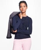 Brooks Brothers Women's Floral Jacquard Crewneck Sweater