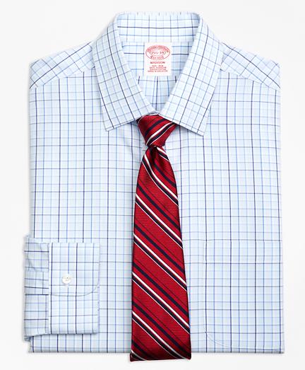 Brooks Brothers Non-iron Madison Fit Music Overcheck Dress Shirt