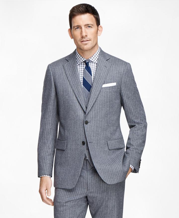 Brooks Brothers Men's Madison Fit Three-piece Stripe 1818 Suit