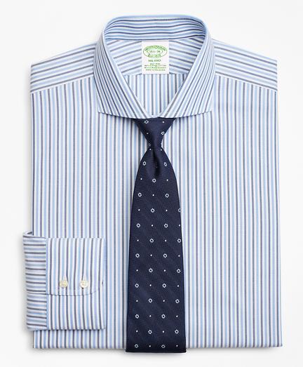 Brooks Brothers Stretch Milano Slim-fit Dress Shirt, Non-iron Royal Oxford Stripe