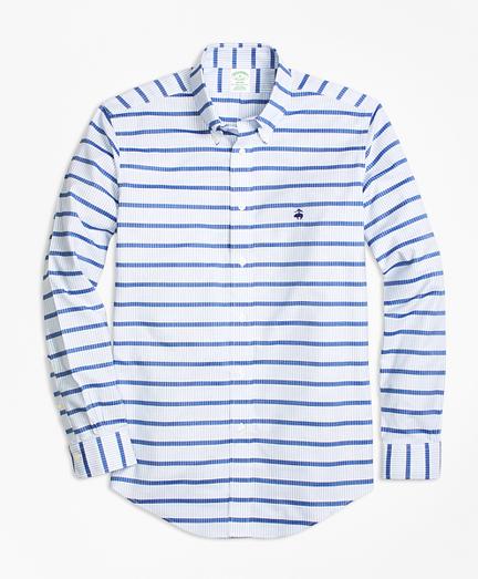 Brooks Brothers Non-iron Milano Fit Mariner Stripe Sport Shirt
