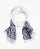 Brooks Brothers Paisley Silk-cotton Oblong Scarf