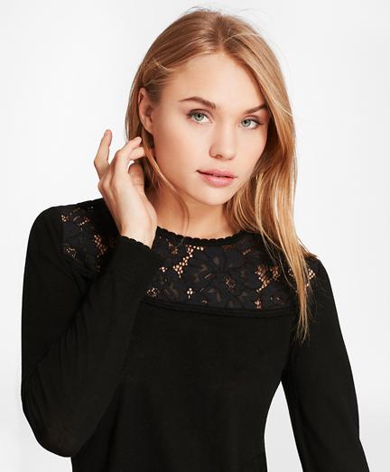 Brooks Brothers Lace-yoke Wool Sweater