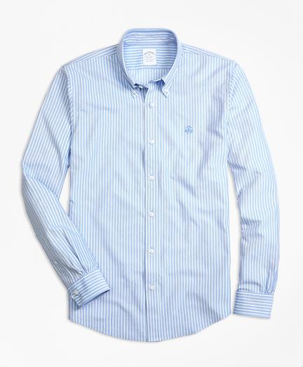 Brooks Brothers Supima Cotton Ground Stripe Button-down Knit Shirt