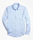 Brooks Brothers Supima Cotton Ground Stripe Button-down Knit Shirt