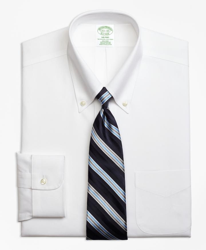 Brooks Brothers Men's Non-iron Extra Slim Fit Button-down Collar Stretch Dress Shirt