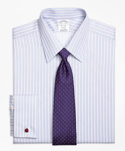 Brooks Brothers Non-iron Regent Fit Hairline Framed Stripe French Cuff Dress Shirt