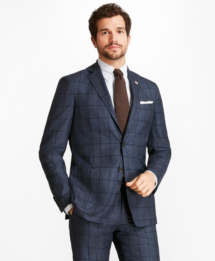 Brooks Brothers Men's Regent Fit Brookscloud Windowpane 1818 Suit
