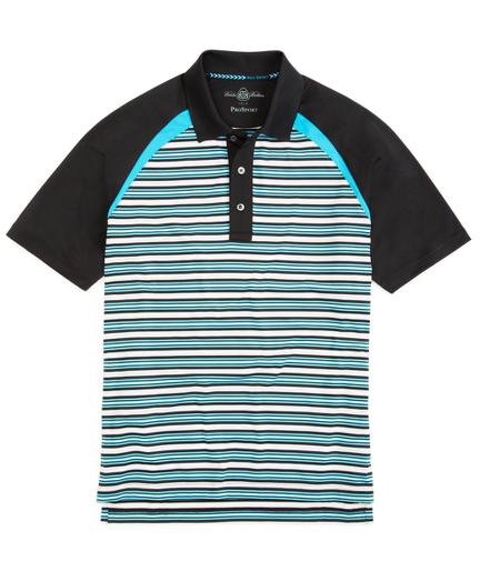 Brooks Brothers Prosport Multistripe Raglan Sleeve Polo Shirt