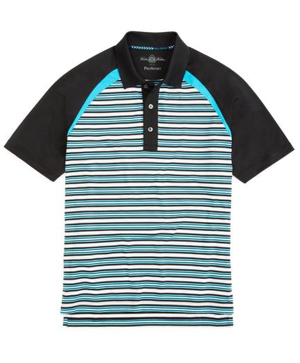 Brooks Brothers Prosport Multistripe Raglan Sleeve Polo Shirt