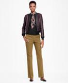 Brooks Brothers Women's Cropped Leather Houndstooth Jacket