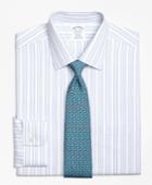 Brooks Brothers Men's Slim Fitted Dress Shirt, Non-iron Alternating Hairline Stripe