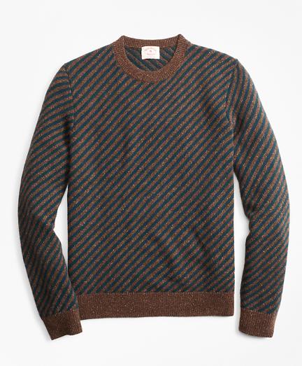 Brooks Brothers Diagonal-stripe Alpaca-blend Crewneck Sweater