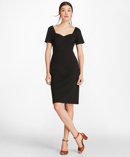 Brooks Brothers Ponte-knit Sweetheart-neck Sheath Dress