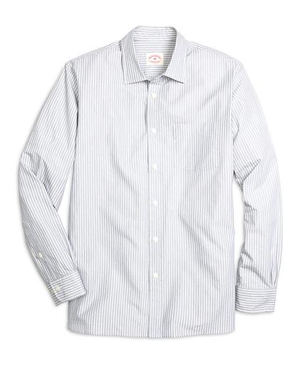 Brooks Brothers Nine To Nine Grey Stripe Sport Shirt
