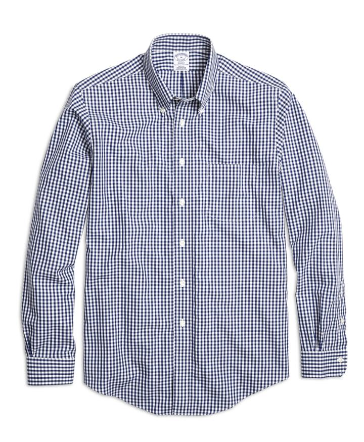 Brooks Brothers Men's Non-iron Regent Fit Gingham  Sport Shirt