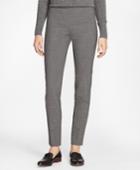Brooks Brothers Women's Slim-fit Micro-houndstooth Stretch-wool Pants