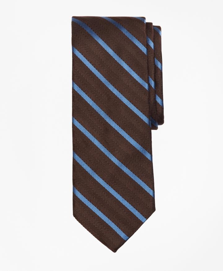 Brooks Brothers Men's Herringbone Ground Bar Stripe Tie