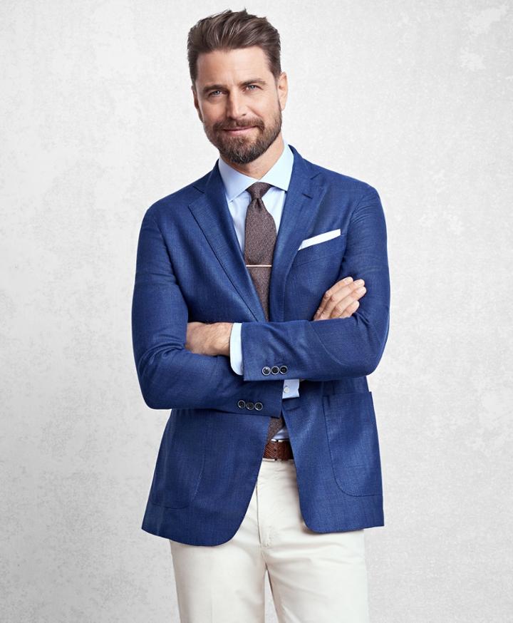 Brooks Brothers Men's Golden Fleece Brookscloud Solid Hopsack Sport Coat