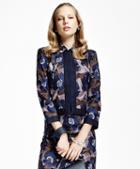 Brooks Brothers Floral-embroidered Cropped Jacket