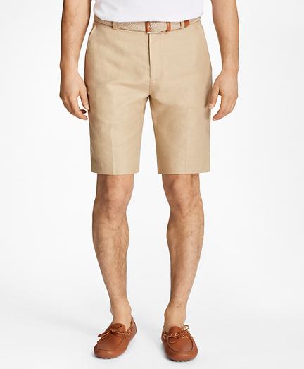 Brooks Brothers Houndstooth Cotton And Linen Bermuda Shorts